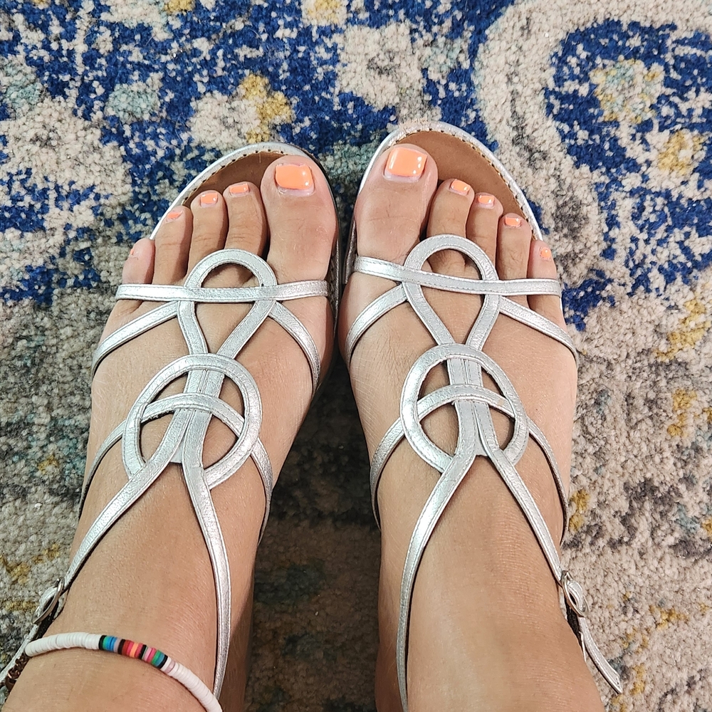 Donald J. Pliner Silver Strappy Sandals